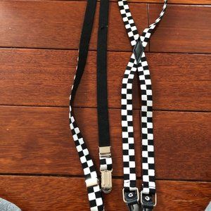 Claire's Black and White CheckerBoard Suspenders